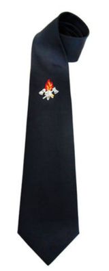 Feuerwehr Krawatte blau/ schwarz ungebunden mit gestickten Logo