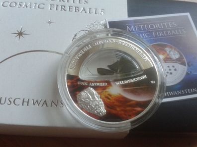 Original 10$ Dollars 2012 Fiji Meteorites Cosmic fireballs Neuschwanstein Meteorit