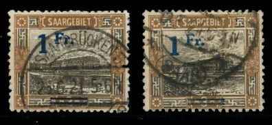 Saargebiet LANDS. BILD Nr 80AII + 80AI gestempelt X6B2592