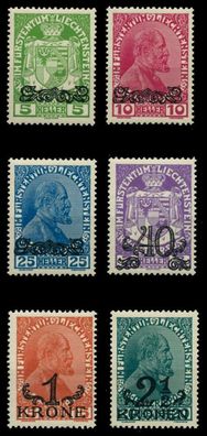 Liechtenstein 1920 Nr 11-16 postfrisch X6F6E26