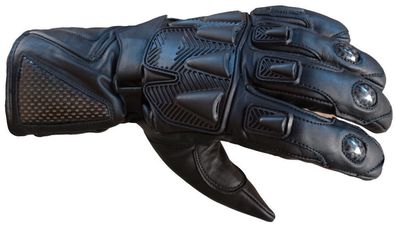 Jopa Motorrad-Handschuhe Mohawk Leder Protektor schwarz lang Biker Roller Quad 