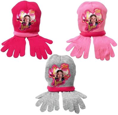Soy Luna Mütze Handschuhe Wintermütze Lizenzartikel OS Kindermütze Strickmütze