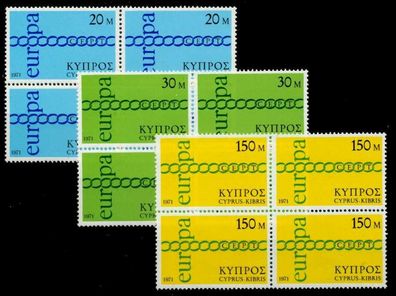 ZYPERN 1971 Nr 359-361 postfrisch Viererblock S039E4A