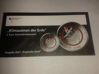 Flyer zu 5 euro 2017 BRD Deutschland Tropische Zone roter Polymerrring