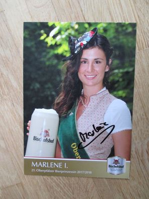 21. Oberpfälzer Bierprinzessin 2017/2018 Marlene I. - handsigniertes Autogramm!!!
