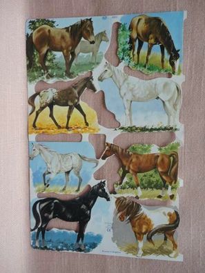 Mamelok England Glanzbild Scraps Oblaten Vielliebchen mlp 1511 + 1512 Pferde