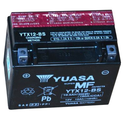 Yuasa YTX12-BS Motorrad Batterie Aprilia Honda Kawasaki Suzuki Triumph&Yamaha
