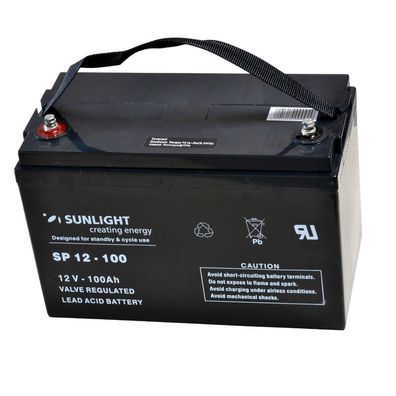 Sunligth 12 Volt Blockbatterien 100 AH wartungsfreie 10-Jahres AGM Batterie