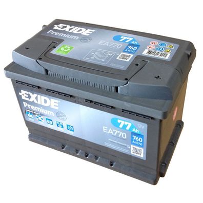 EXIDE Premium mit Carbon Boost EA 770 12V 77AH Kälteprüfstrom EN (A): 760