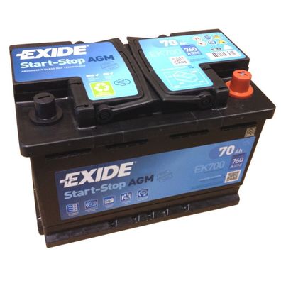 EXIDE AGM Start-Stopp-Batterie EK700 neuestes Model 2014/15 EN (A): 760 12V 70AH