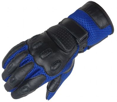Bangla Motorradhandschuhe Motorrad Handschuhe Leder schwarz blau S - XXXL 5009
