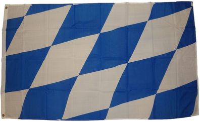 Flagge Bayern Raute 90 x 150 cm Fahne mit 2 Ösen 100g/ m² Stoffgewicht Hissflagge Hi