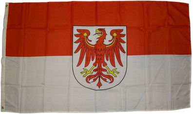 Flagge Brandenburg 90 x 150 cm Fahne mit 2 Ösen 100g/ m² Stoffgewicht Hissflagge His