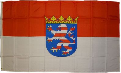 Flagge Hessen 90 x 150 cm Fahne mit 2 Ösen 100g/ m² Stoffgewicht Hissflagge Hissen