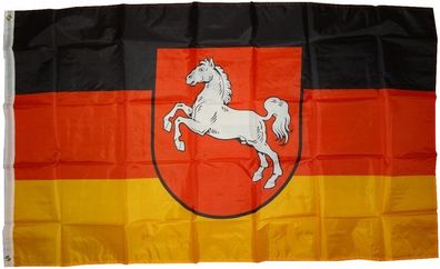 Flagge Niedersachsen 90 x 150 cm Fahne mit 2 Ösen 100g/ m² Stoffgewicht Hissflagge H