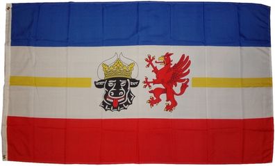 Flagge Mecklenburg-Vorpommern 250 x 150 cm Fahne mit 3 Ösen 100g/ m² Stoffgewicht Hi