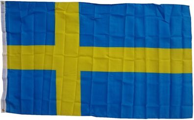 Flagge Schweden 90 x 150 cm Fahne mit 2 Ösen 100g/ m² Stoffgewicht Hissflagge für M