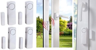 Alarmmelder 4-er Set Fensteralarm Einbruchschutz Fenster & Türen sichern. NEU in OVP