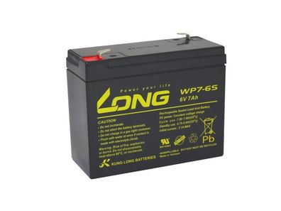 Akku Accu Batterie Kung Long WP7-6S 6V 7Ah AGM Blei Vlies wartungsfrei 6Volt