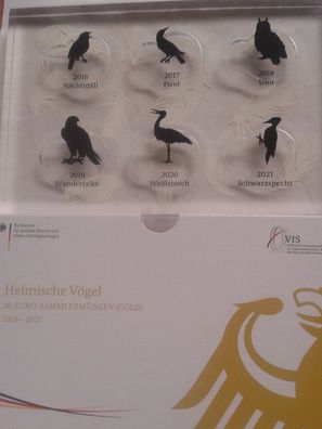 Original Plexiglas Acrylglas Box Etui für die 20 eurp Gold Serie Heimische Vögel