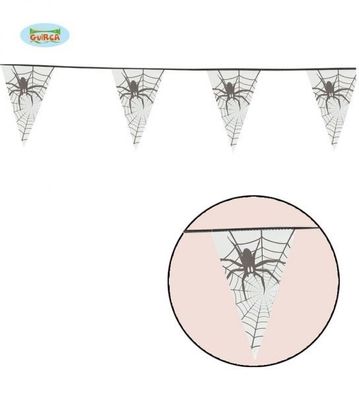 Wimpelkette mit Spinnenmotiv - Länge: 6 m