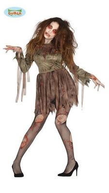 Zombiekostüm - Zombiefrau - Größe: M und L