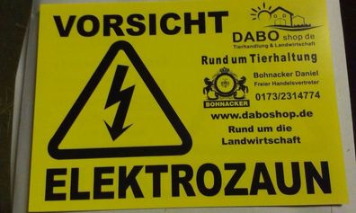Warnschild Hinweisschild Vorsicht Elektrozaun 200 x 140 Achtung Stromschlag