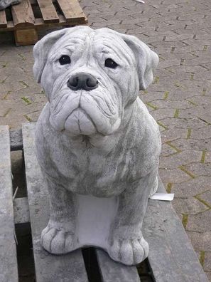 Steinfigur Bullmastiff lebensgroß H70cm Hund Hunde Figur Steinguss Tiere