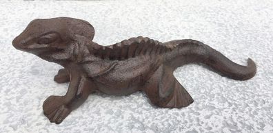 ECHSE 3D Chamäleon L25cm Gusseisen Eidechse Reptil Salamander Gecko Dekoration