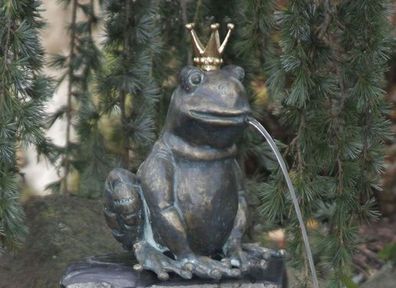 Bronzefigur Wasserspeier Froschkönig Teodor H23cm Rottenecker Bronze Frosch