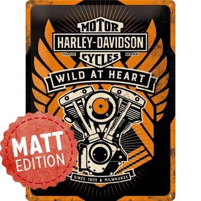 Blechschild 30 x 40 cm, Harley-Davidson - Wild At Heart Special Edition, NA 63310