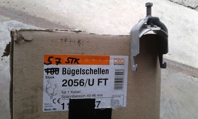5 Stk BBS-Bügelschellen OBO-Bettermann 2056U-46-FT für 1 Kabel / 40-46 mm