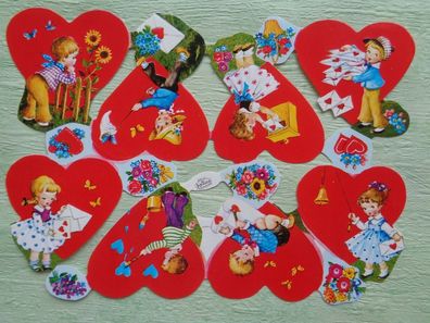 Arthur F Krüger 98/7 ohne Nr, ohne Glimmer Sheets Scraps Plaatjes Chromos - Herzen