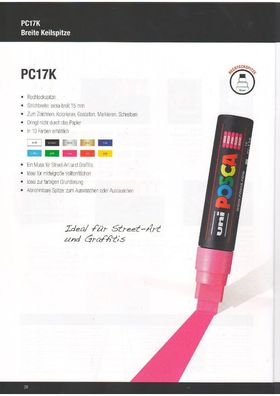 Farbmarker, POSCA PC-17K, Extra Breit für grosse Kreationen und Street Art