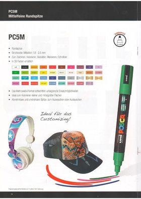 Farbmarker, POSCA PC-5M, Mittel Fein, zum Kolorieren, Dekorieren und Markieren