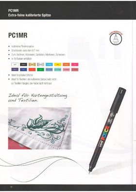 Farbmarker, POSCA PC-1MR, Extra Fein für Kartengestaltung, Schreiben, Zeichnen