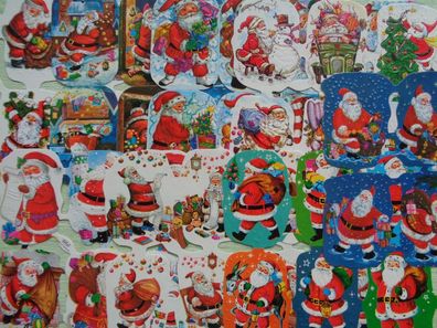 Arthur F Krüger alte Glanzbilder Sheets Plaatjes Chromos Weihnachtsmann Weihnachten