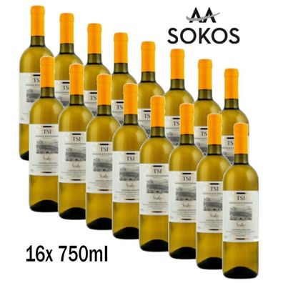 Retsina Weingut Sokos geharzter Weißwein 16x 750ml sortenreiner Savvatiano