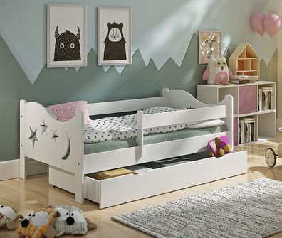 Jugendbett Kinderzimmer Kinderbett Chrisi + Schublade + Lattenrost + Matratze