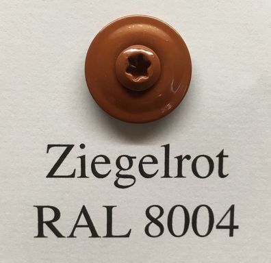 100 Edelstahl Spenglerschrauben 4,5x35mm 2-teilig 20mm Scheibe RAL 8004 ziegelrot