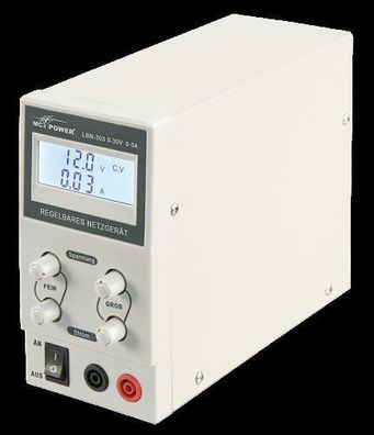 Labornetzgerät LBN 303 0-30 V, 0-3 A regelbar, LCD-Anzeige Spannungsversorgung