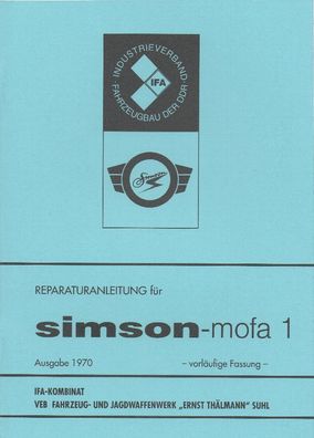 Reparaturanleitung Simson Mofa 1, 2 Tackt Motor M 51 A mit 1,6 PS