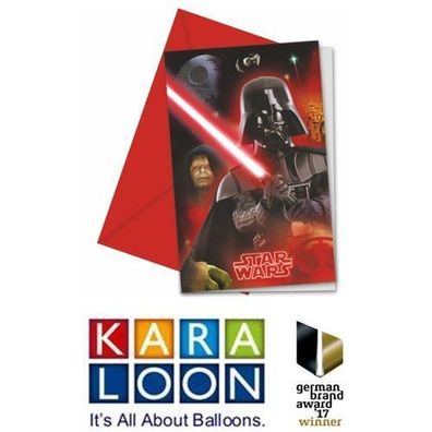 Karaloon Einladungskarten Geburtstag Star Wars Final Battle 6 Stück Neuware