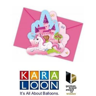 Karaloon Einladungskarten Geburtstag Einhorn Unicorn 6 Stück Neuware