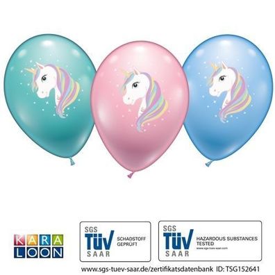Karaloon Luftballons / Balloons Einhorn Unicorn 6 Stück Neuware