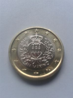 Original 1 euro 2010 San Marino 2010 Kursmünze aus Rolle Wappen und Wehrturm