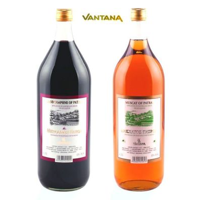 Muskat und Mavrodaphne aus Patras 2x 2l Vantana AOC süßwein Likörwein Dessertwein