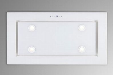 Dunstabzugshaube Deckenhaube F. BAYER LUX 120GW EEK B Weißglas 850m³/ h LED Einbau