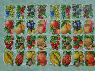 alter Taunus Bogen Glanzbilder Scraps Chromos Vielliebchen 3155 Obst Früchte