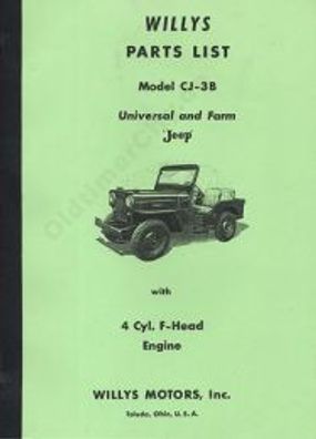 Eratzteile-Liste Willys Jeep Modell CJ-3B Universal und Farm Jeep